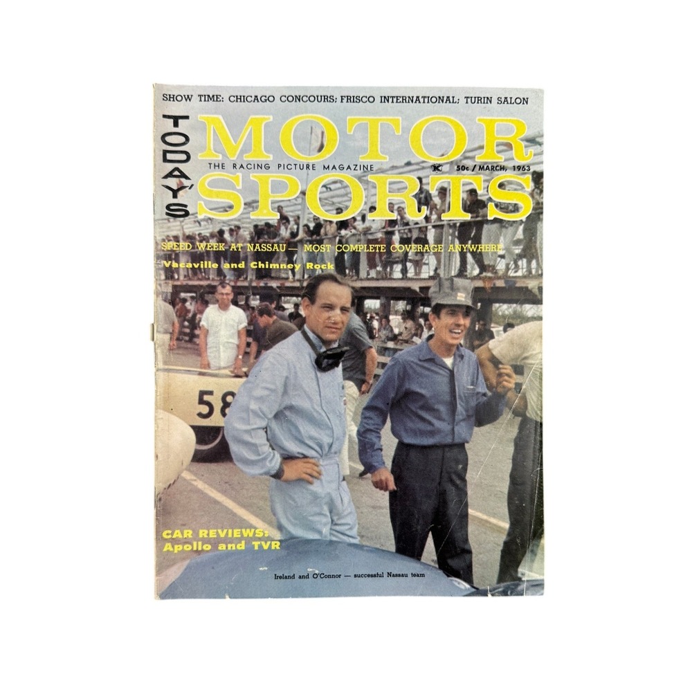 Vintage March 1963 Todays Motor Sports Magazine Studebaker Avanti Nassau‎ Racing